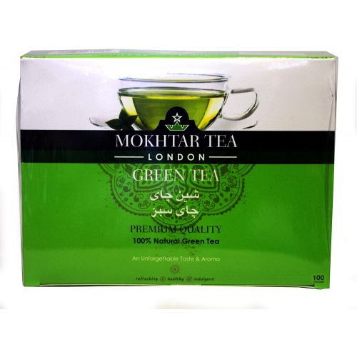 Mokhtar London Green Tea 100 Tea Bags 200g