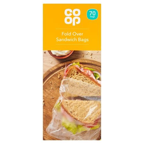 Co op Fold Over Sandwich Bags (70 Pack) (225mm*180mm Approx.)