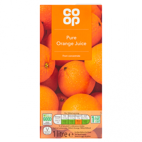 Co op Pure Orange Juice 1 ltr