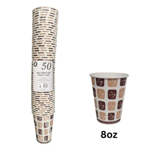 DID 8OZ Hot/Cold paper Cups 50PK