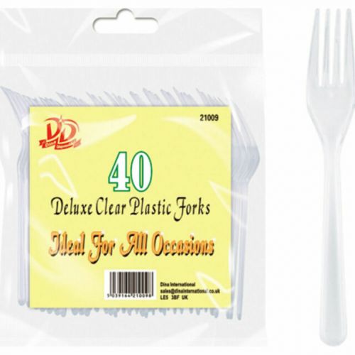 Dina Deluxe Clear Plastic Forks (40 Pack)