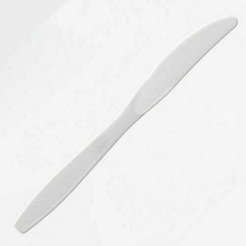 Dina Deluxe White Plastic Knives (30 Pack)