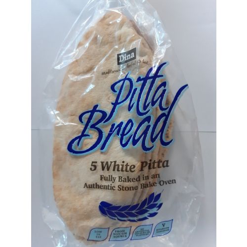 Dina Pitta Bread 5 White Pitta - Oval Shaped