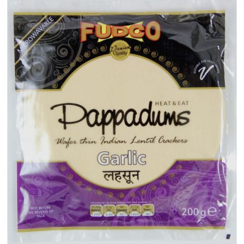 Fudco Garlic Pappadum (Garlic Papad) 200g