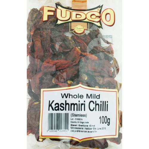 Fudco Whole Mild Kashmiri Chilli (Stemless) 100g