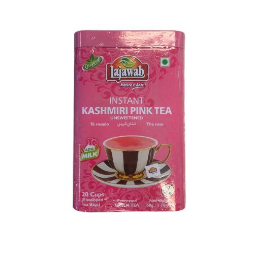 Lajawab Instant Kashmiri Pink Tea Unsweetened 20 Tea Bags 50g