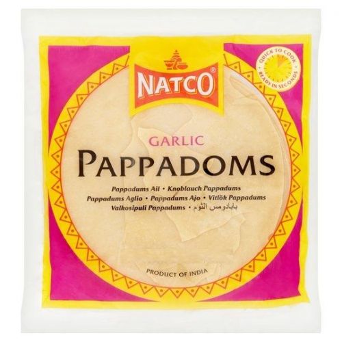 Natco Garlic Pappadoms 100g