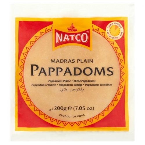 Natco Madras Plain Pappadum (Papad) 200g