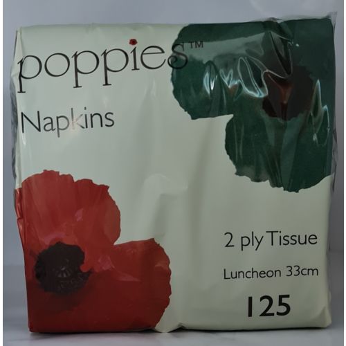 Poppies 2 Ply Napkins Forest Green 33cm (125 Pcs)