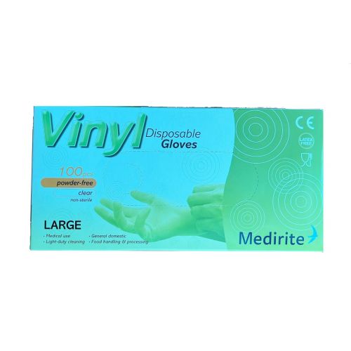 Disposable Blue Vinyl Gloves Extra Large Size (Powder Free) (Pack Of 100)