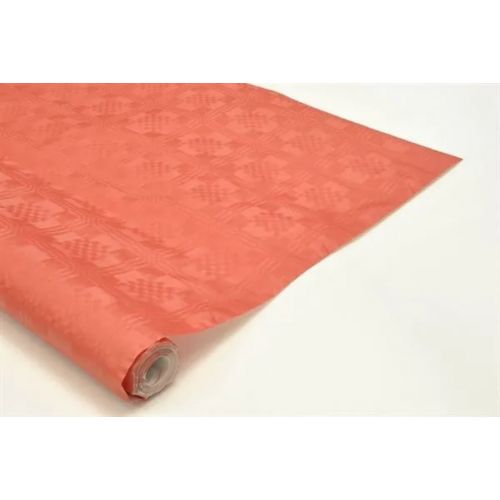 Ruby Macaw Red Damask Banquet Roll (25m x 1.2m)
