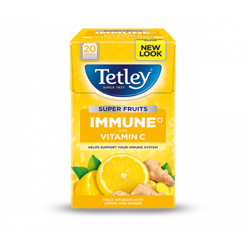 Tetley Super Fruits Immune Lemon & Ginger 20 Tea Bags 40g