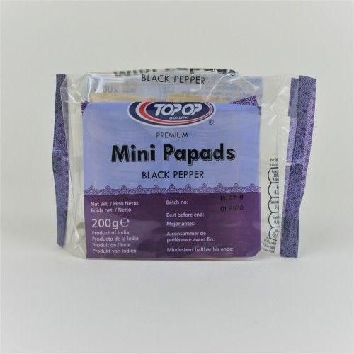 Topop Premium Mini Papads (Black pepper) 200g