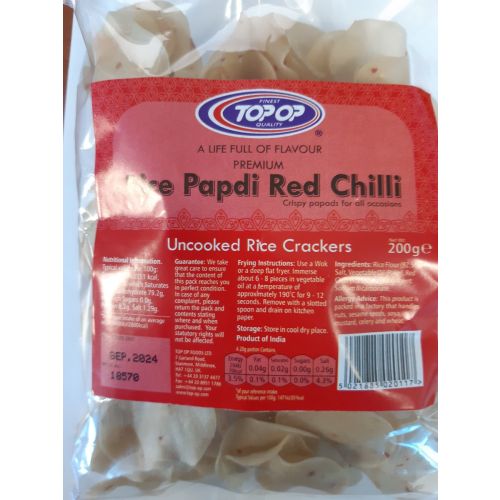 Topop Rice Papdi Red Chilli 200g